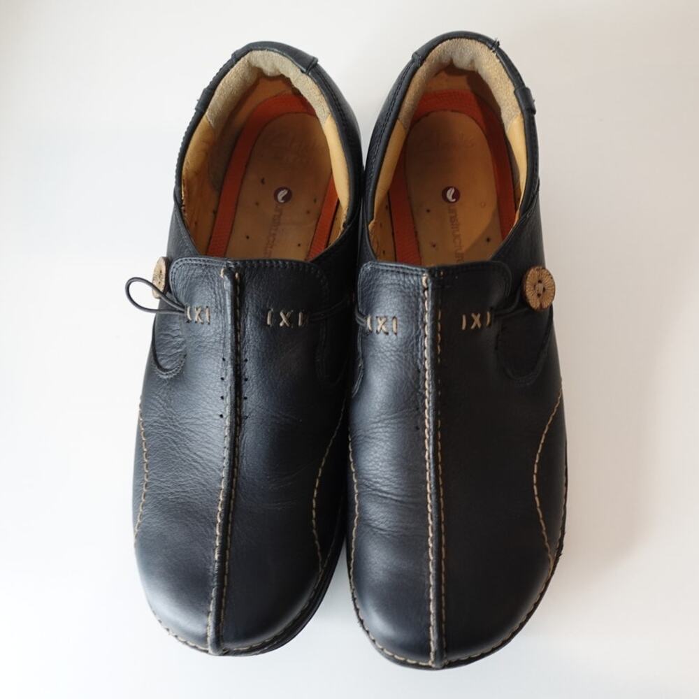Clarks Unstructured Un Loop Black Leather Lofer Shoes